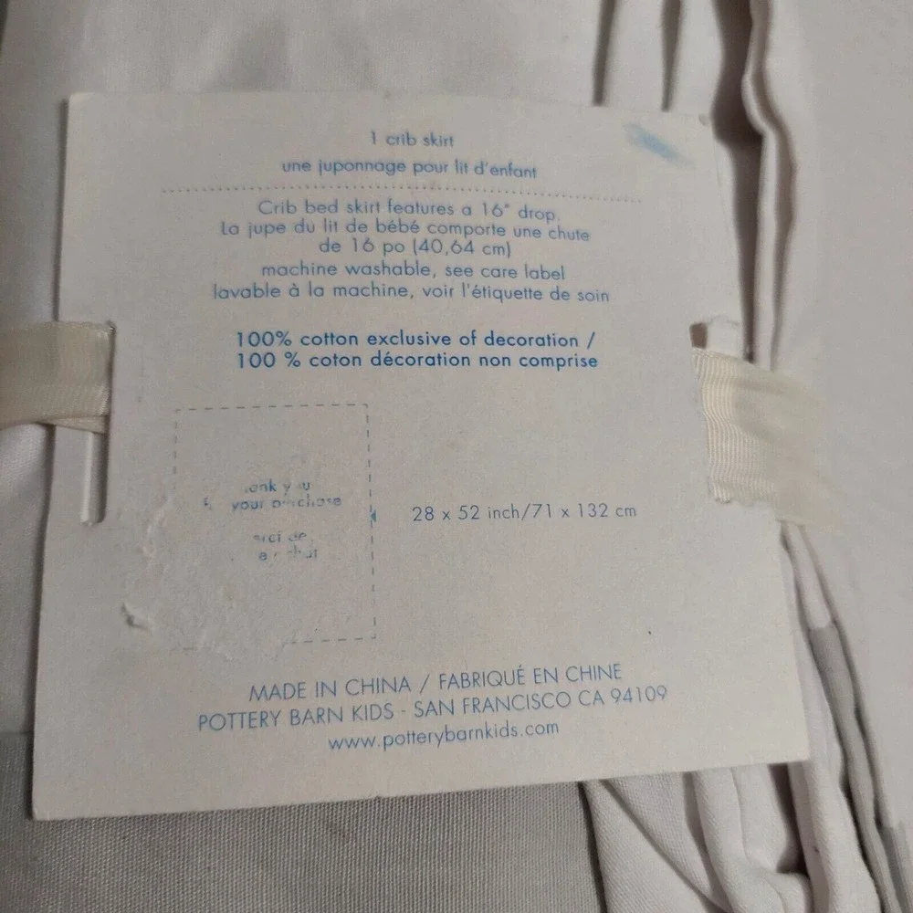 Pottery Barn NEW Baby Crib Skirt Safari 16
